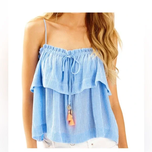 Lilly Pulitzer Mays Top Lapis Blue Size XL - Picture 3 of 8